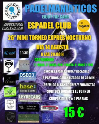 poster del torneo 26º MINI TORNEO EXPRES NOCTURNO