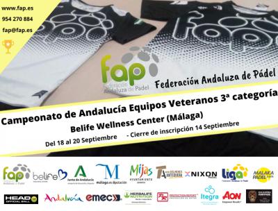 poster del torneo CAMPEONATO DE ANDALUCÍA EQUIPOS VETERANOS 3ª CAT