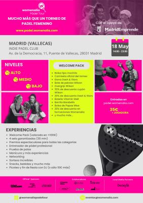 poster del torneo WOMENALIA PADEL TOUR - MADRID (VALLECAS)