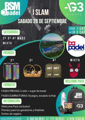 poster torneo I SLAM BSM PADEL & AG3 EVENTS