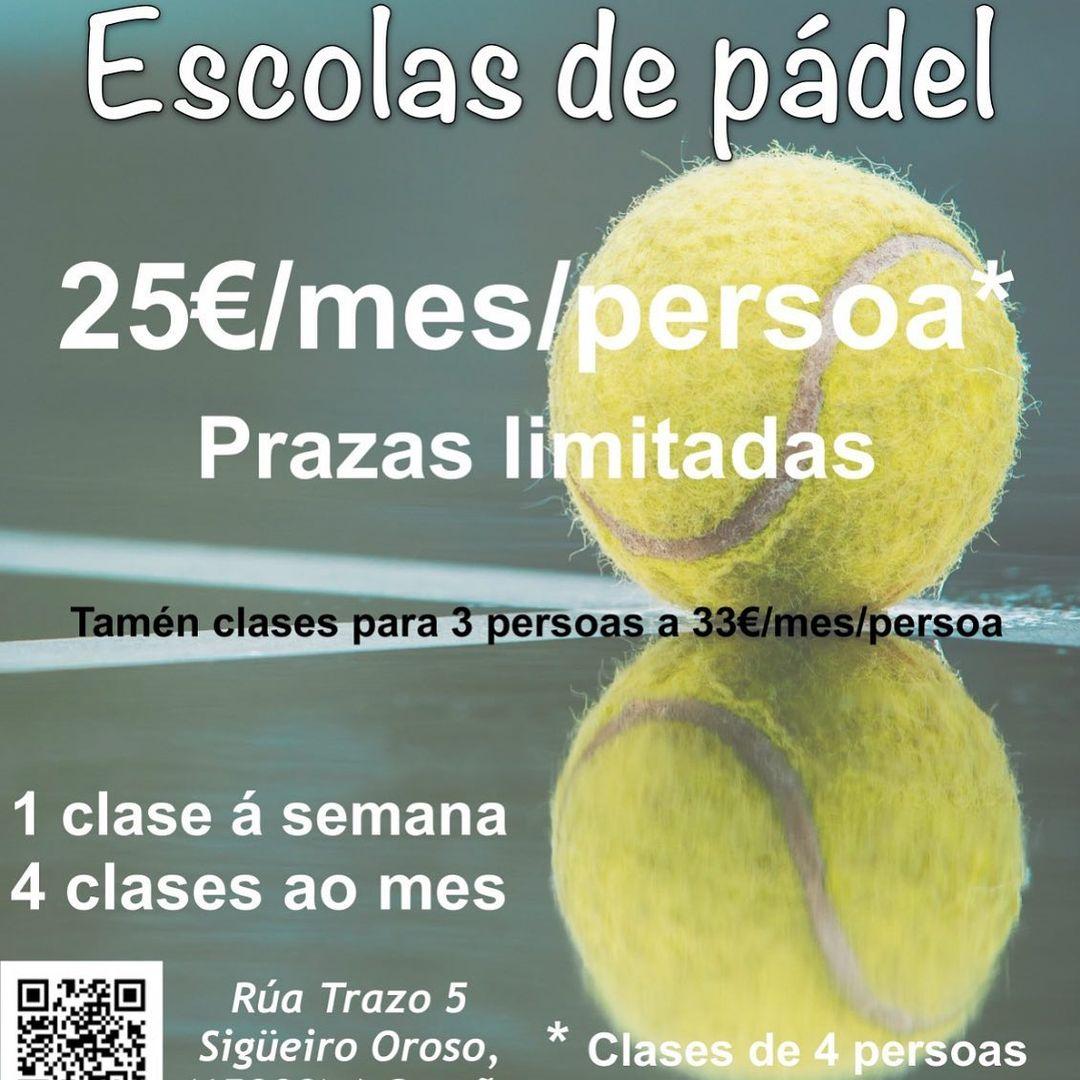 cartel clases de padel ESCOLAS DE PADEL