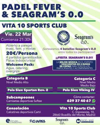 poster del torneo EVENTO NOCTURNO PADEL FEVER & SEAGRAM'S 0.0