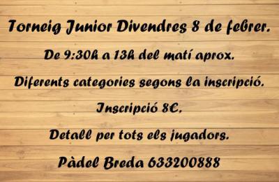 poster del torneo TORNEIG JUNIOR