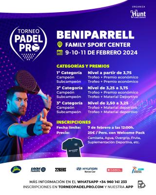 poster del torneo TORNEO BENIPARRELL PADEL PRO