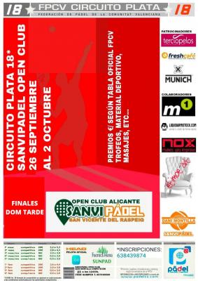 poster del torneo PLATA 18MF SANVIPADEL OPEN