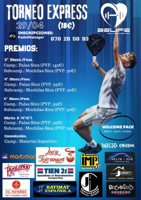 poster del torneo TORNEO EXPRESS BELIFE  29/04