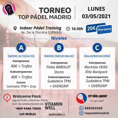 poster del torneo TORNEO TOP PADEL MADRID