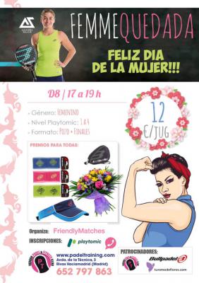 poster del torneo FEMMEQUEDADA DIA DE LA MUJER