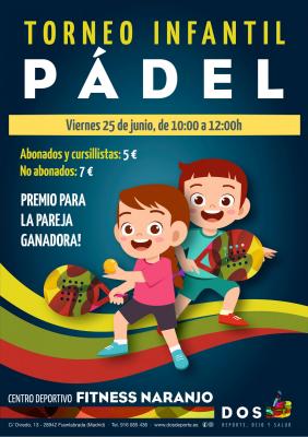 poster torneo TORNEO DE PÁDEL INFANTIL