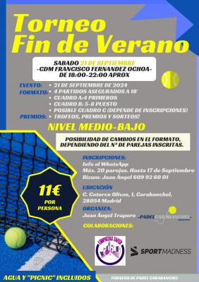 poster torneo TORNEO PÁDEL CARABANCHEL