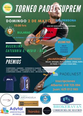 poster del torneo TORNEO DOMINGO DIA 2 15.30H PÁDEL BULARAS POZUELO