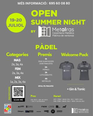 poster del torneo OPEN NIGHT SUMMER BY METALRAS