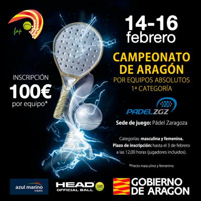 poster del torneo CAMPEONATO DE ARAGÓN POR EQUIPOS - ABSOLUTOS 1ª CAT