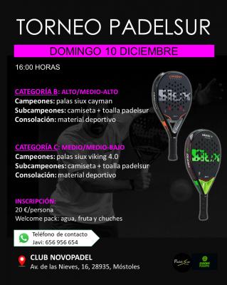 poster del torneo TORNEO PADELSUREVENTS CATEGORIAS B Y C