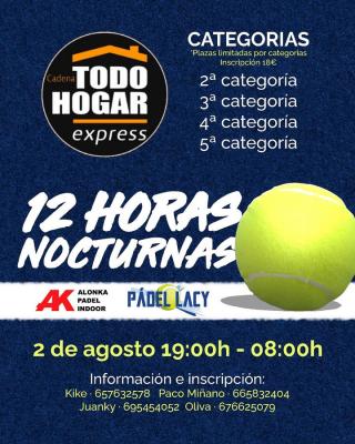 poster torneo 12H NOCTURNAS ALONKA -PADEL LACY