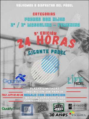 poster del torneo 24H. DE PADEL