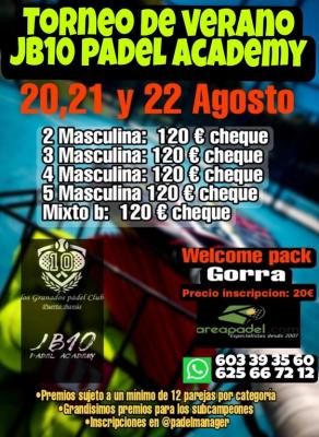 poster del torneo 1º TORNEO DE VERANO JB10 PADEL ACADEMY