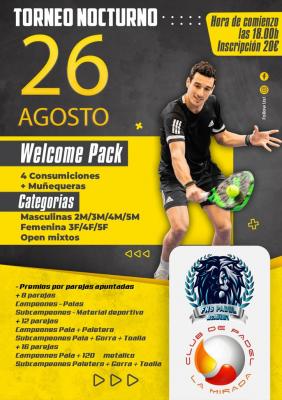 poster del torneo TORNEO NOCTURNO LA MIRADA PADEL