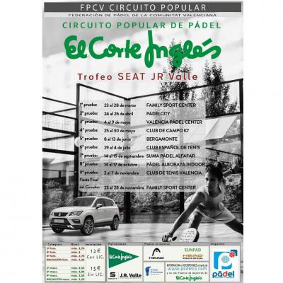 poster del torneo CIRCUITO POPULAR DE PADEL EL CORTE INGLÉS