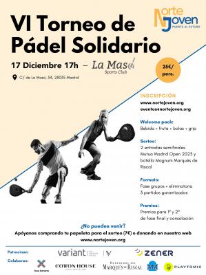 poster del torneo VI TORNEO PADEL SOLIDARIO NORTE JOVEN