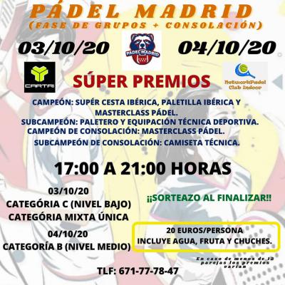 poster del torneo TORNEO PADEL MADRID