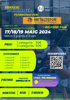 poster del torneo TORNEO DE PRIMAVERA PADEL PINEDA BEACH