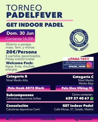 poster del torneo TORNEO PADEL FEVER - ABIERTO A PAREJAS MASC, FEM Y MIXTAS