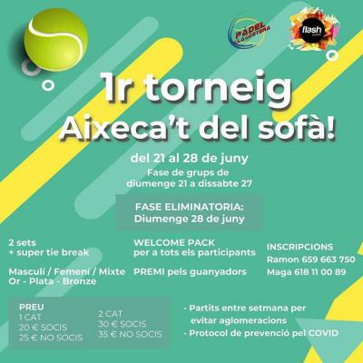 poster del torneo 1ER TORNEIG AIXECA'T DEL SOFÀ!