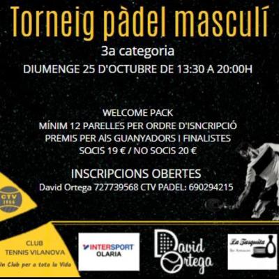 poster del torneo TORNEIG DE PADEL MASCULÍ