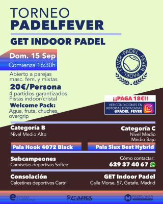 poster del torneo TORNEO PADEL FEVER - ABIERTO A PAREJAS MASC, FEM Y MIXTAS