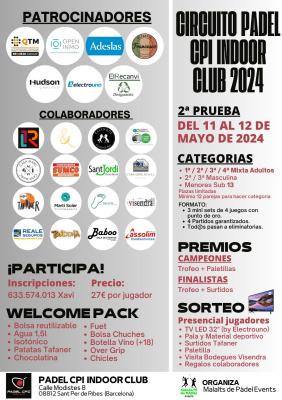 poster torneo 2A PRUEBA CIRCUITO PADEL CPI INDOOR CLUB 2024