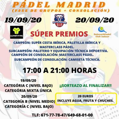 poster del torneo TORNEO PADEL MADRID