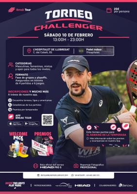 poster del torneo TORNEO CHALLENGER PADEL INDOOR L'HOSPITALET BY BREAK TOUR