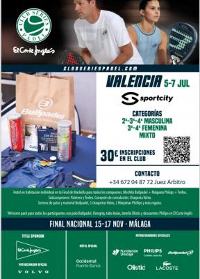 poster del torneo TORNEO CLUB SERIES PADEL - EL CORTE INGLÉS