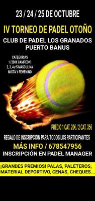 poster del torneo IV TORNEO DE PADEL OTOÑO