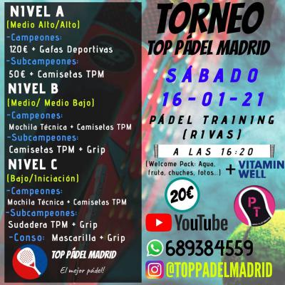 poster del torneo TORNEO TOP PADEL MADRID