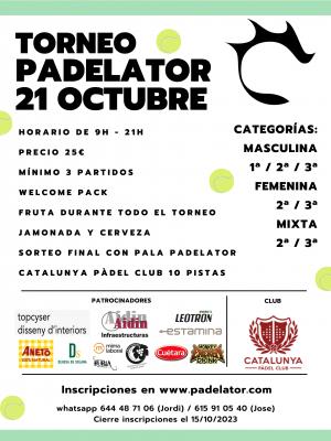 poster del torneo TORNEO PADELATOR OCTUBRE