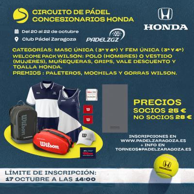 poster del torneo CIRCUITO DE PÁDEL CONCESIONARIOS HONDA 2023