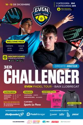 poster del torneo 3ER CHALLENGER EVEN PADEL TOUR BAIX LLOBREGAT