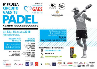 poster del torneo 6° PRUEBA CIRCUITO GAES SOLIDARIA