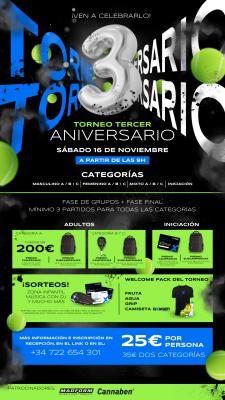 poster del torneo TORNEO TERCER ANIVERSARIO OXYGEN