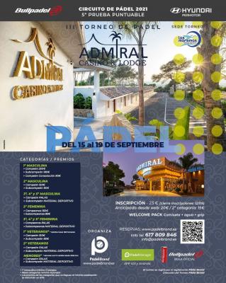 poster del torneo III TORNEO DE PADEL ADMIRAL CASINO & LODGE - 5ª PRUEBA PUNTUABLE