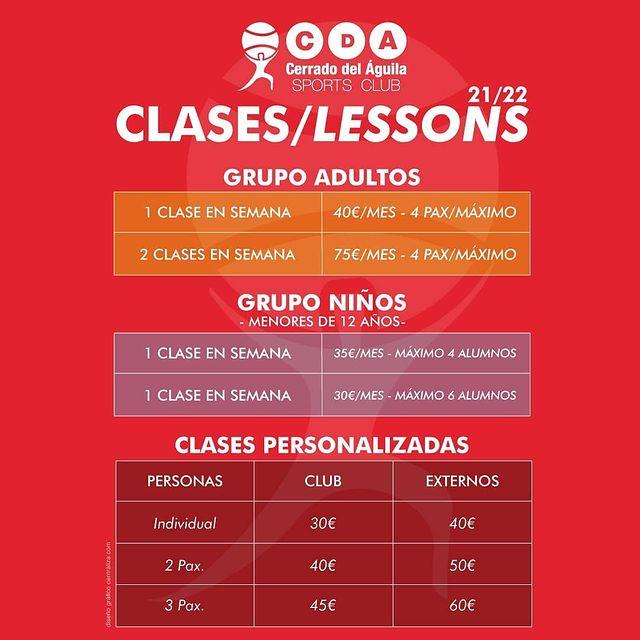 cartel clases de padel CLASES DE PADEL