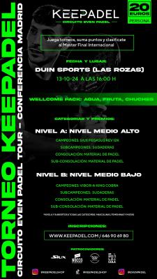 poster torneo TORNEO KEEPADEL & DUIN LAS ROZAS