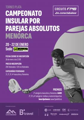 poster del torneo CTO. INSULAR DE MENORCA POR PAREJAS - (PLATA)