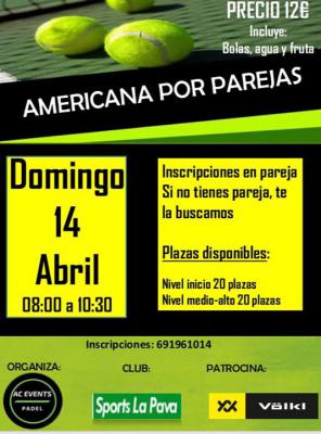 poster del torneo AMERICANA POR PAREJAS