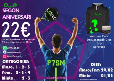 poster del torneo SEGON ANIVERSARI - TORNEO MIXTO