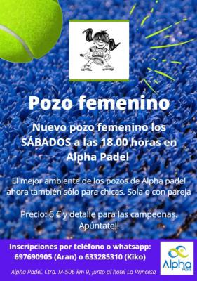 poster del torneo POZO FEMENINO