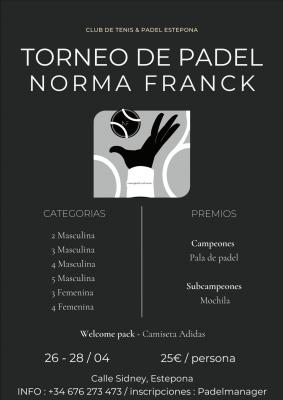 poster torneo NORMA FRANCK HOMES TOURNAMENT