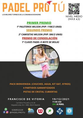 poster torneo TORNEO FEMENINO DOMINGO 19 DE DICIEMBRE